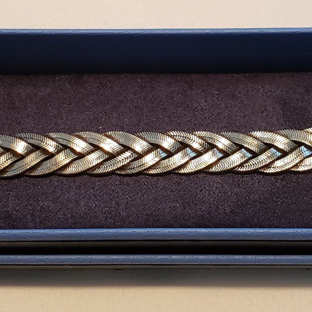 Artisan crafted braided sterling silver bracelet
